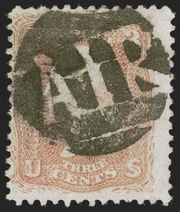Sale 1255, Lot 442, 3c 1861 Issue, Cancellations (Scott 65)
