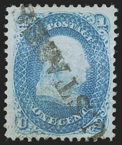 Sale 1255, Lot 567, 1867-68 Grilled Issue, E Grills (Scott 86-91)