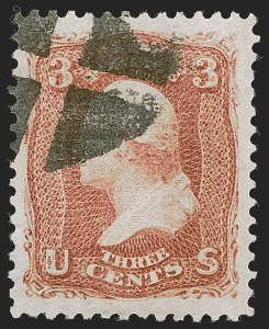 Sale 1255, Lot 572, 1867-68 Grilled Issue, E Grills (Scott 86-91)