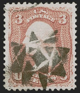 Sale 1255, Lot 574, 1867-68 Grilled Issue, E Grills (Scott 86-91)