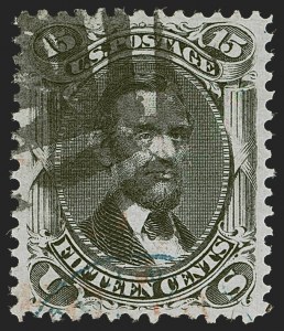 Sale 1255, Lot 585, 1867-68 Grilled Issue, E Grills (Scott 86-91)