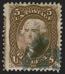 Sale 1255, Lot 605, 1867-68 Grilled Issue, F Grills (Scott 92-101)
