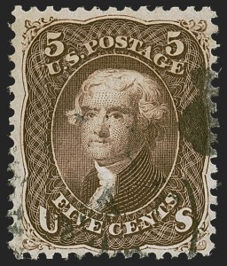 Sale 1255, Lot 607, 1867-68 Grilled Issue, F Grills (Scott 92-101)