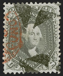 Sale 1255, Lot 619, 1867-68 Grilled Issue, F Grills (Scott 92-101)