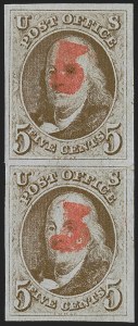 Sale 1255, Lot 90, 5c 1847 Issue, Cancellations: "Paid", "Way", Numerals (Scott 1)