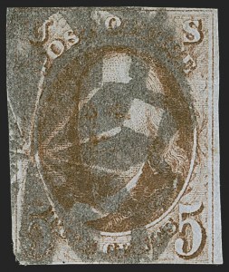 Sale 1255, Lot 97, 5c 1847 Issue, Cancellations: NYFM, Canada (Scott 1)