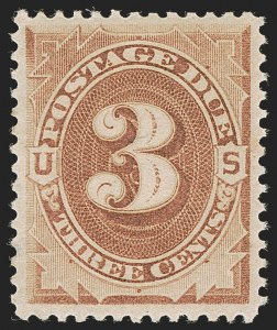 Sale 1256, Lot 2232, Postage Due, 3c Brown (J3) Sale 1256, Lot 2232, Postage Due