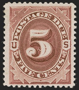 Sale 1256, Lot 2242, Postage Due, 5c Red Brown (J18) Sale 1256, Lot 2242, Postage Due