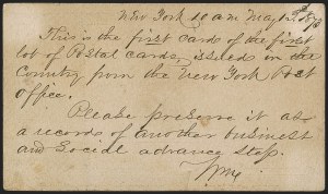 Sale 1260, Lot 141, Postal Card UX1 First Day