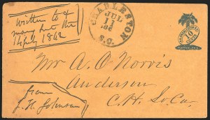Sale 1260, Lot 151, Civil War and Confederate States: Stampless thru Postmasters' Provisionals