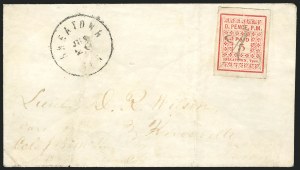 Sale 1260, Lot 158, Civil War and Confederate States: Stampless thru Postmasters' Provisionals