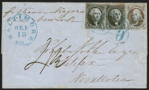 Sale 1260, Lot 21, 1847 Issue, Domestic Covers and Foreign Mails