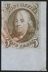 Sale 1260, Lot 7, 1847 Issue, Off-Cover