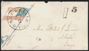 Sale 1262, Lot 402, C.S.A. Handstamped Paid and Due Markings