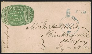 Sale 1262, Lot 403, C.S.A. Handstamped Paid and Due Markings