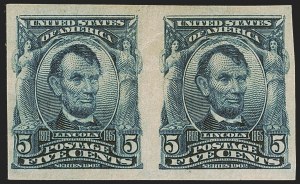 Sale 1268, Lot 293, 1902-08 Issues (Scott 300-320), 5c Blue, Imperforate (315) Sale 1268, Lot 293, 1902-08 Issues (Scott 300-320)