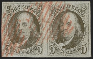 Sale 1268, Lot 55, 1847 Issue and 1875 Reproduction (Scott 1-4)