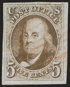 Sale 1278, Lot 3036, 1847 Issue and 1847  Reproduction (Scott 1-4)