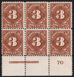 Sale 1285, Lot 2204, Postage Due, 3c Deep Claret (J40) Sale 1285, Lot 2204, Postage Due