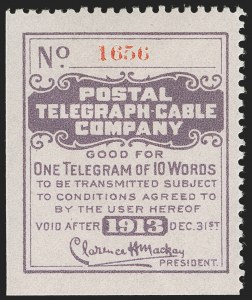 Sale 1285, Lot 2285, Telegraph Stamps