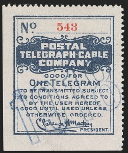 Sale 1285, Lot 2287, Telegraph Stamps