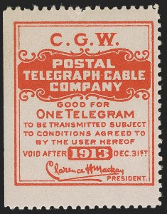 Sale 1285, Lot 2290, Telegraph Stamps