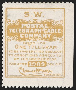 Sale 1285, Lot 2294, Telegraph Stamps
