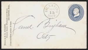 Sale 1290, Lot 1630, Postal Stationery from the Venn Estate, 1853 thru 1874 Issues