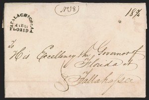 Sale 1291, Lot 37, Florida Postal History: Territorial Period (A-Q)