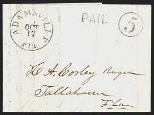 Sale 1291, Lot 440, Florida in the Civil War: Towns and Handstamped Paid