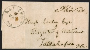 Sale 1291, Lot 442, Florida in the Civil War: Towns and Handstamped Paid