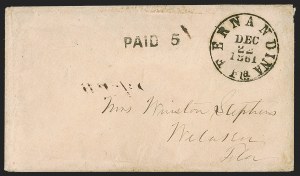 Sale 1291, Lot 447, Florida in the Civil War: Towns and Handstamped Paid