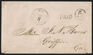 Sale 1291, Lot 453, Florida in the Civil War: Towns and Handstamped Paid