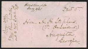 Sale 1291, Lot 455, Florida in the Civil War: Towns and Handstamped Paid