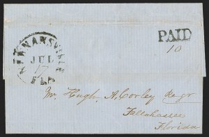 Sale 1291, Lot 461, Florida in the Civil War: Towns and Handstamped Paid