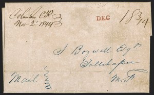 Sale 1291, Lot 49, Florida Postal History: Territorial Period (A-Q)