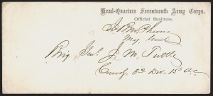 Sale 1291, Lot 575, Civil War Military Mails: Union Military and Govt. Figures