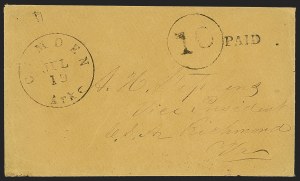 Sale 1291, Lot 620, Handstampled Paid and Due Markings