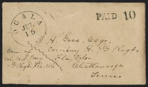 Sale 1291, Lot 621, Handstampled Paid and Due Markings