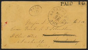 Sale 1291, Lot 622, Handstampled Paid and Due Markings