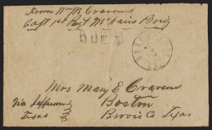 Sale 1291, Lot 624, Handstampled Paid and Due Markings