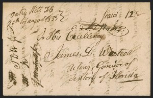 Sale 1291, Lot 66, Florida Postal History: Territorial Period (A-Q)
