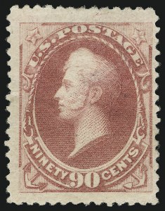 Sale 905, Lot 1889, 1870-88 Bank Note Issues (Scott 178 thru 191), 90c Carmine (191) Sale 905, Lot 1889, 1870-88 Bank Note Issues (Scott 178 thru 191)