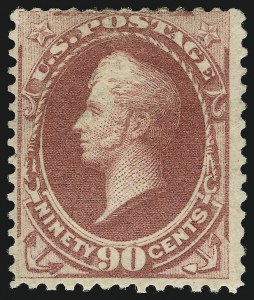 Sale 905, Lot 1893, 1870-88 Bank Note Issues (Scott 178 thru 191), 90c Carmine (191) Sale 905, Lot 1893, 1870-88 Bank Note Issues (Scott 178 thru 191)