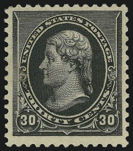 Sale 905, Lot 1970, 1890 Small Bank Note Issue (Scott 219 thru 229), 30c Black (228) Sale 905, Lot 1970, 1890 Small Bank Note Issue (Scott 219 thru 229)