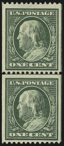 Sale 905, Lot 2409, 1908-09 Washington-Franklin Issues (Scott 331 thru 356), 1c Green, Coil (348) Sale 905, Lot 2409, 1908-09 Washington-Franklin Issues (Scott 331 thru 356)