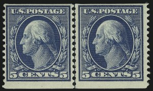 Sale 905, Lot 2429, 1908-09 Washington-Franklin Issues (Scott 331 thru 356), 5c Blue, Coil (355) Sale 905, Lot 2429, 1908-09 Washington-Franklin Issues (Scott 331 thru 356)