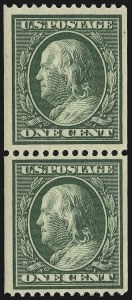 Sale 905, Lot 2473, Washington-Franklin Issues (Scott 367 to 396), 1c Green, Coil (385) Sale 905, Lot 2473, Washington-Franklin Issues (Scott 367 to 396)