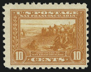 Sale 905, Lot 2528, 1913-15 Panama-Pacific Issue (Scott 397 thru 404), 10c Panama-Pacific, Perf 10 (404) Sale 905, Lot 2528, 1913-15 Panama-Pacific Issue (Scott 397 thru 404)