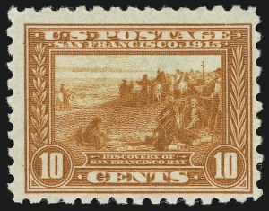 Sale 905, Lot 2529, 1913-15 Panama-Pacific Issue (Scott 397 thru 404), 10c Panama-Pacific, Perf 10 (404) Sale 905, Lot 2529, 1913-15 Panama-Pacific Issue (Scott 397 thru 404)